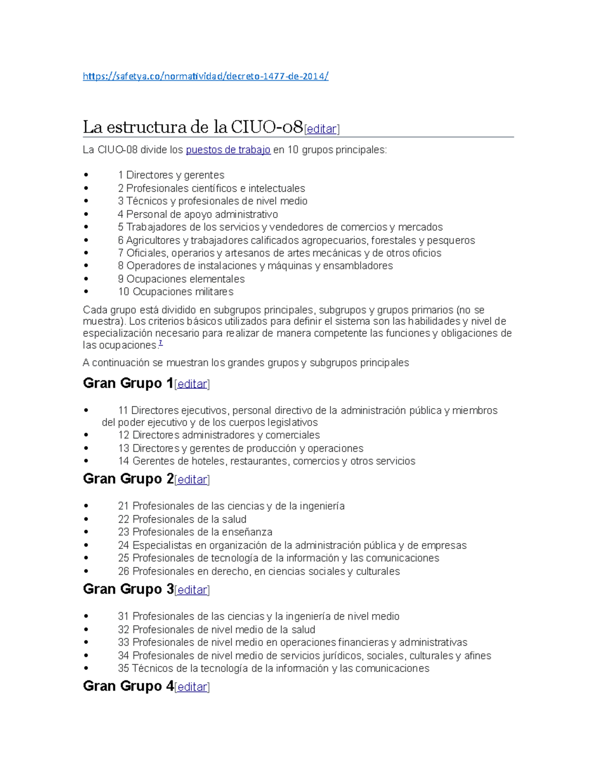 Clasificacion Uniforme Ocupaciones CIUO-88A - safetya/normatividad ...