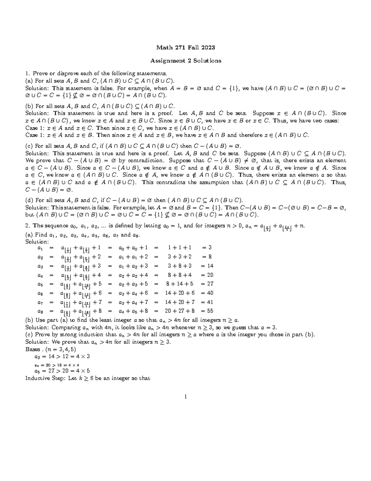 math 239 assignment solutions