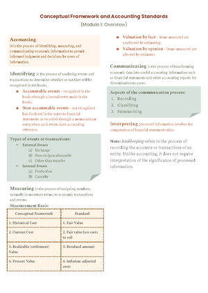 Conceptual Framework AND Accounting Standards - → Accounting is a ...