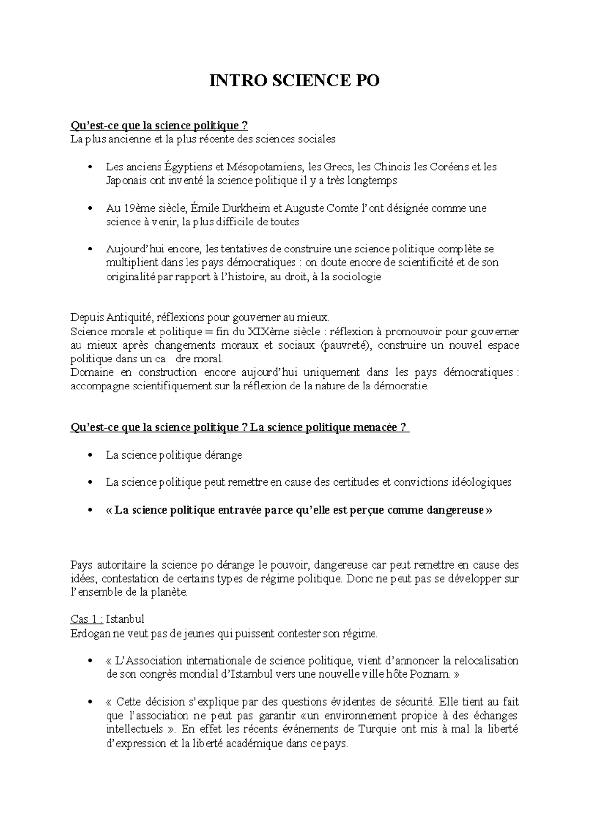 Science po cours INTRO SCIENCE PO Qu’estce que la science