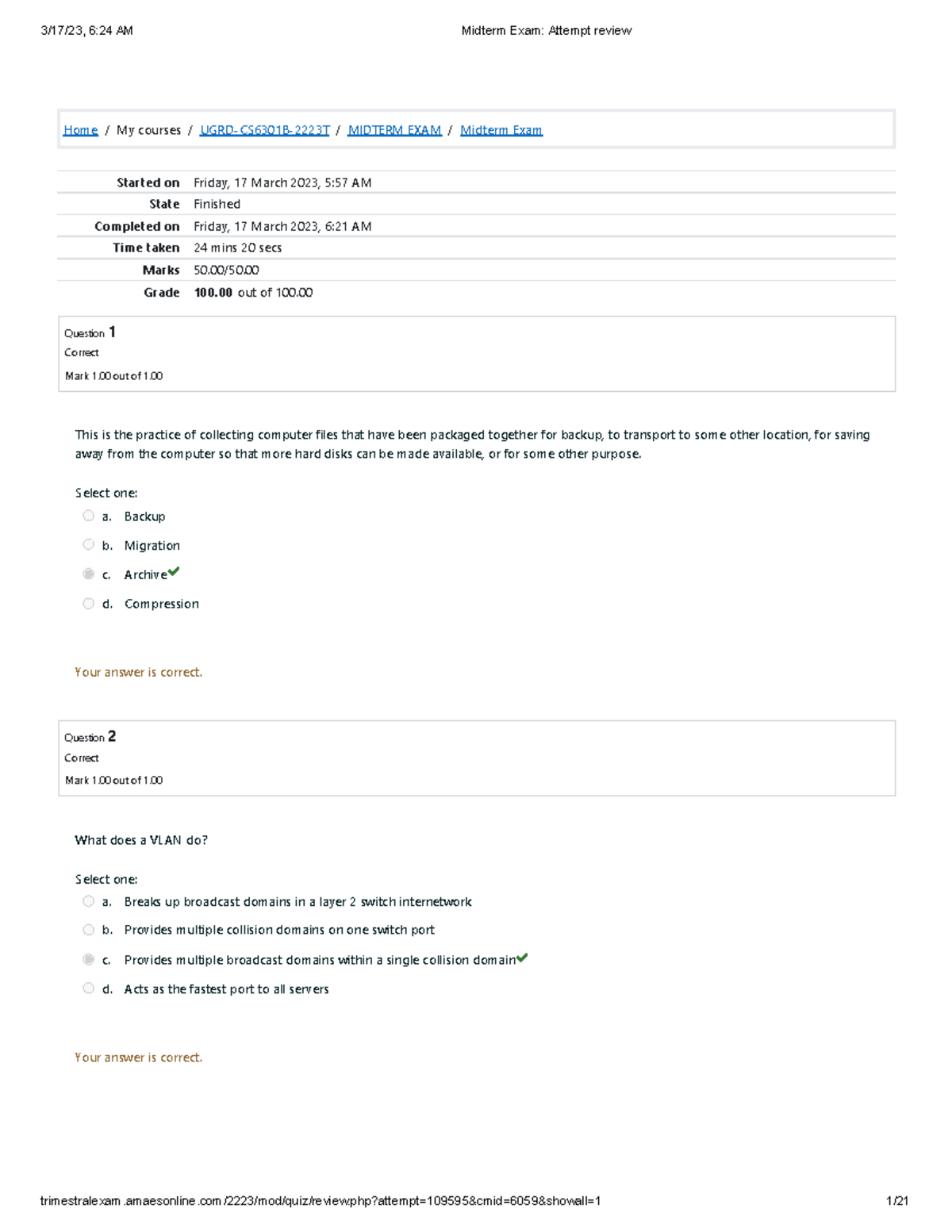 Midterm Exam - easy - Home / My courses / UGRD-CS6301B-2223T / MIDTERM ...