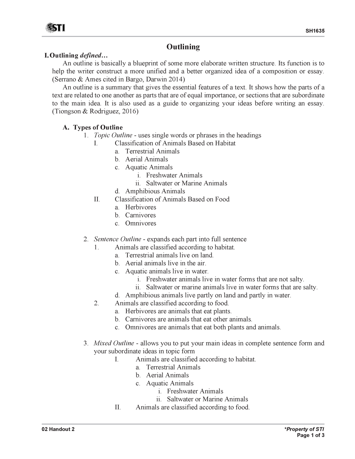 02 Handout 2 - Doc - SH 02 Handout 2 *Property Of STI Page 1 Of 3 ...