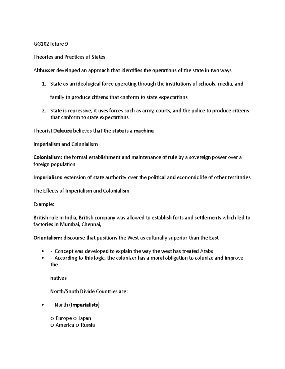 human geography lecture 9 GG102 leture 9 Theories and Practices of