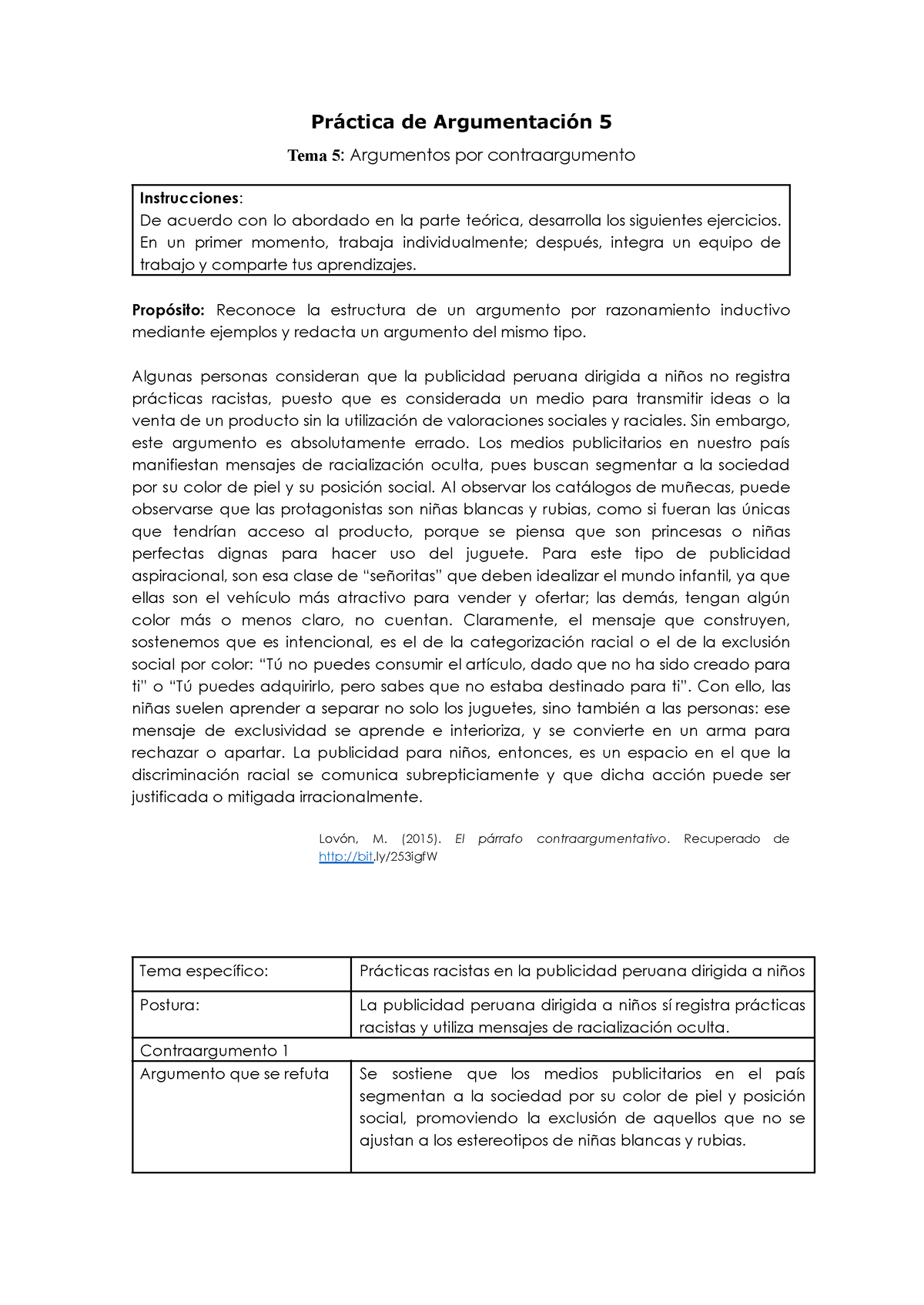 Práctica De Argumentación 5.docx - Práctica De Argumentación 5 Tema 5 ...