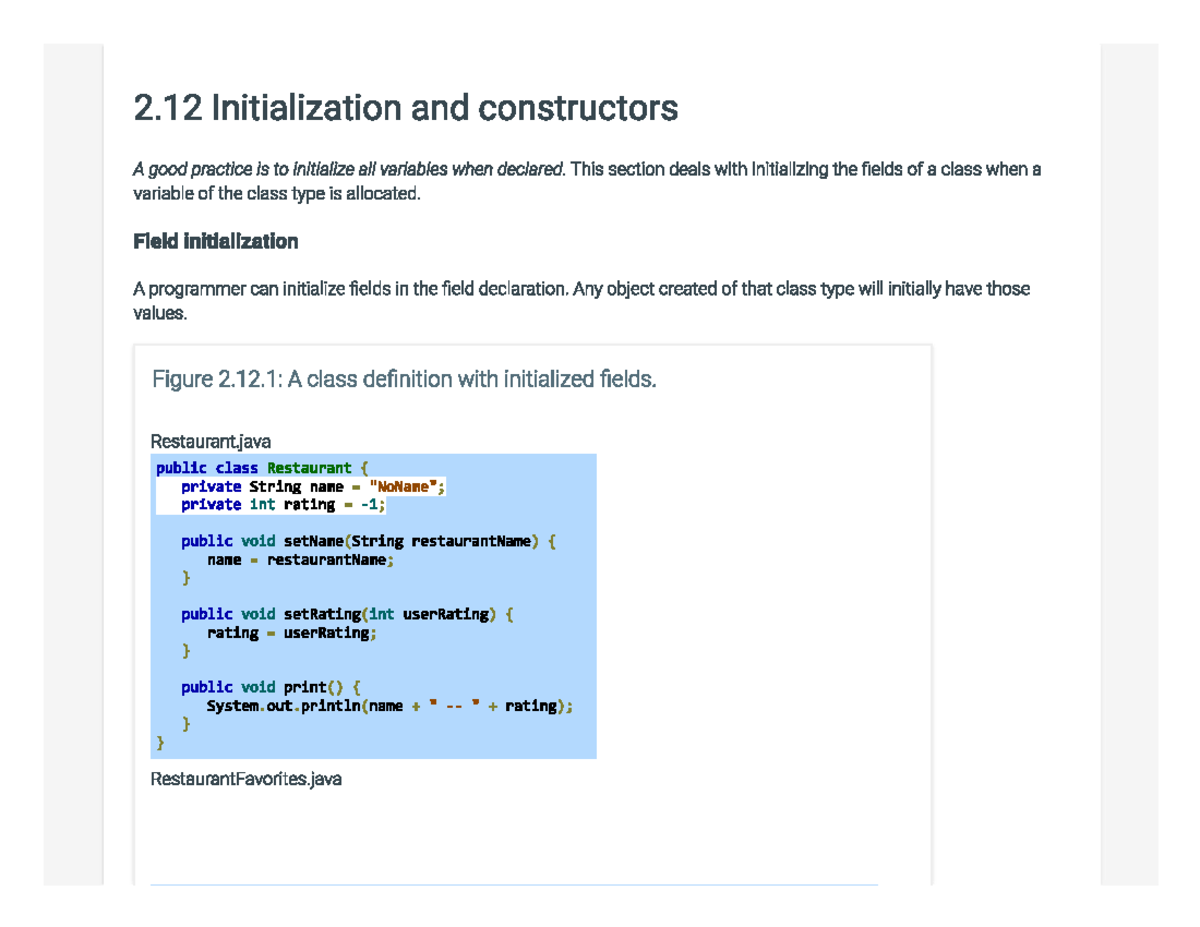 IT 145 Week 2 Mod 2.12 Zybooks Initialization And Constructors - IT145 ...