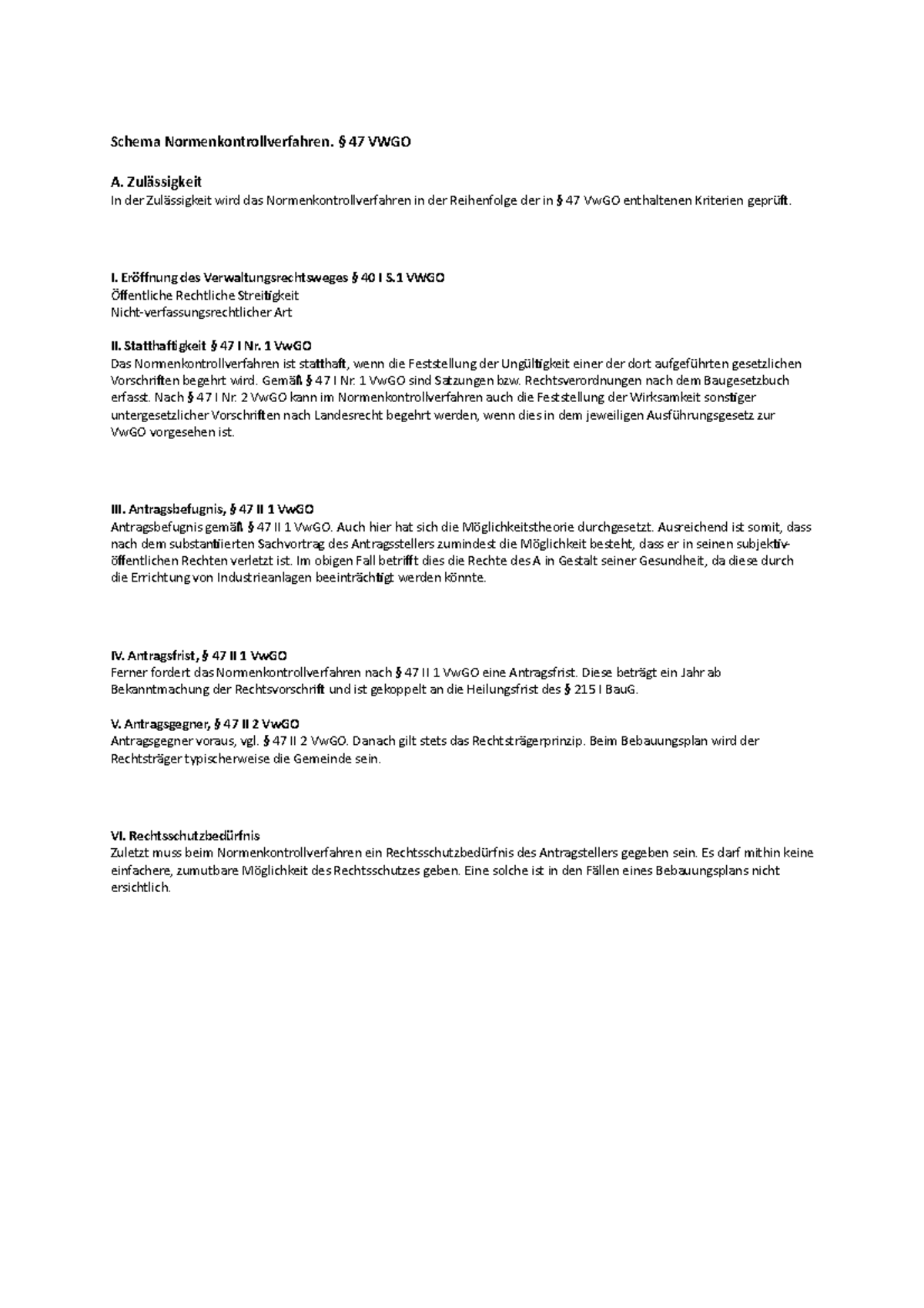 Normenkontrolle 47 Vwgo Schema Alt Baurecht Schema Zusammenfassung - Schema Normenkontrollverfahren