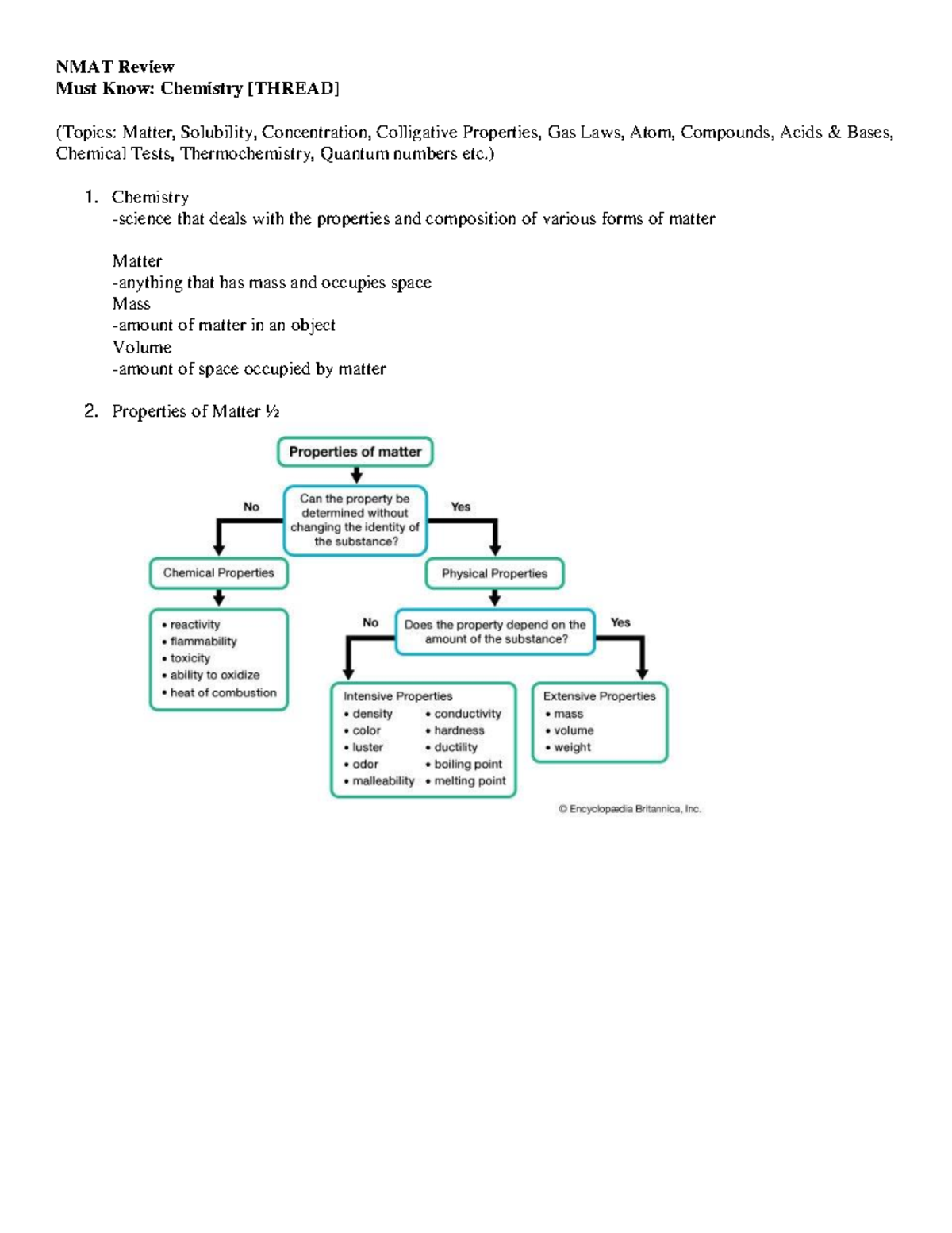 Must Know-Chemistry - Chemistry Must Know - NMAT Review Must Know: Chemistry [THREAD] (Topics ...