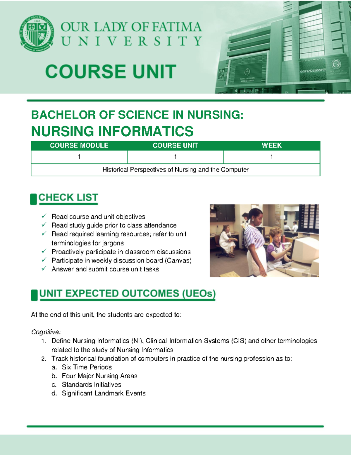 01+NI+Course+Unit+1 - Goo - BACHELOR OF SCIENCE IN NURSING: NURSING ...