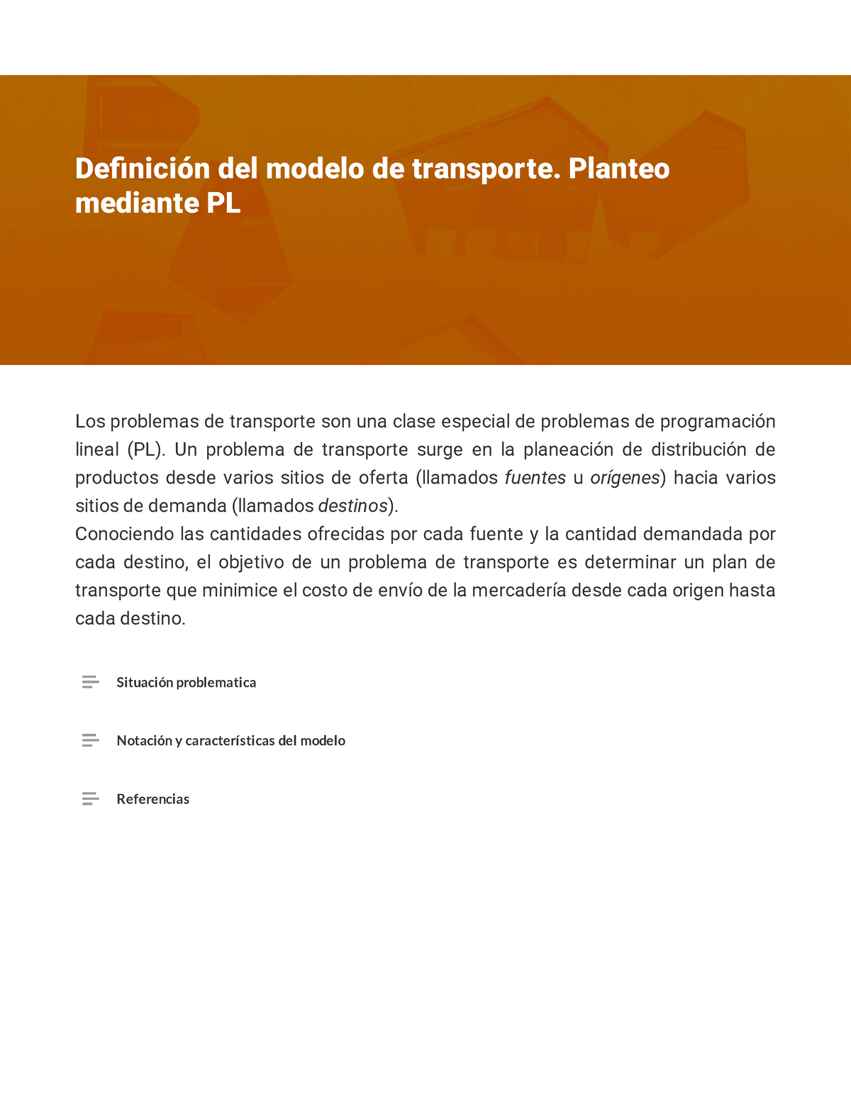 Módulo 3 - Lectura 1 - Los Problemas De Transporte Son Una Clase ...