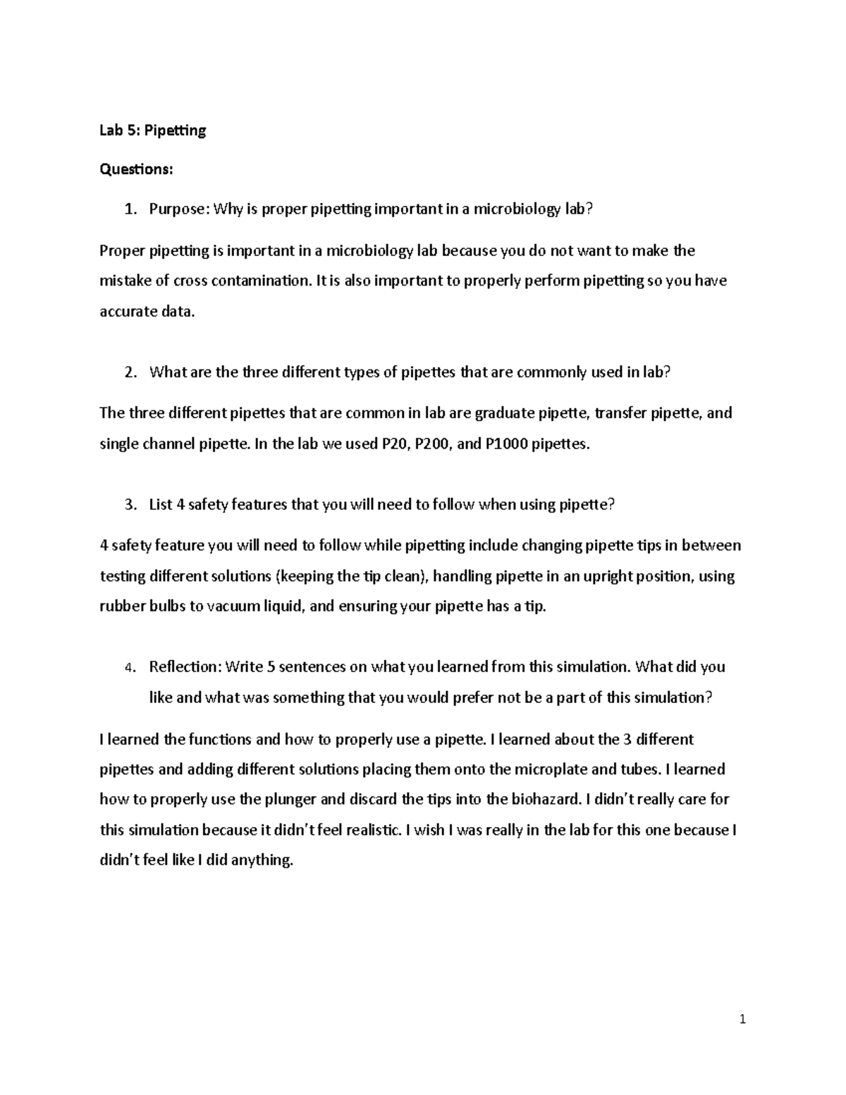 Bio242 week5 lab Lab 5 Pipetting Lab 5 Pipetting Questions