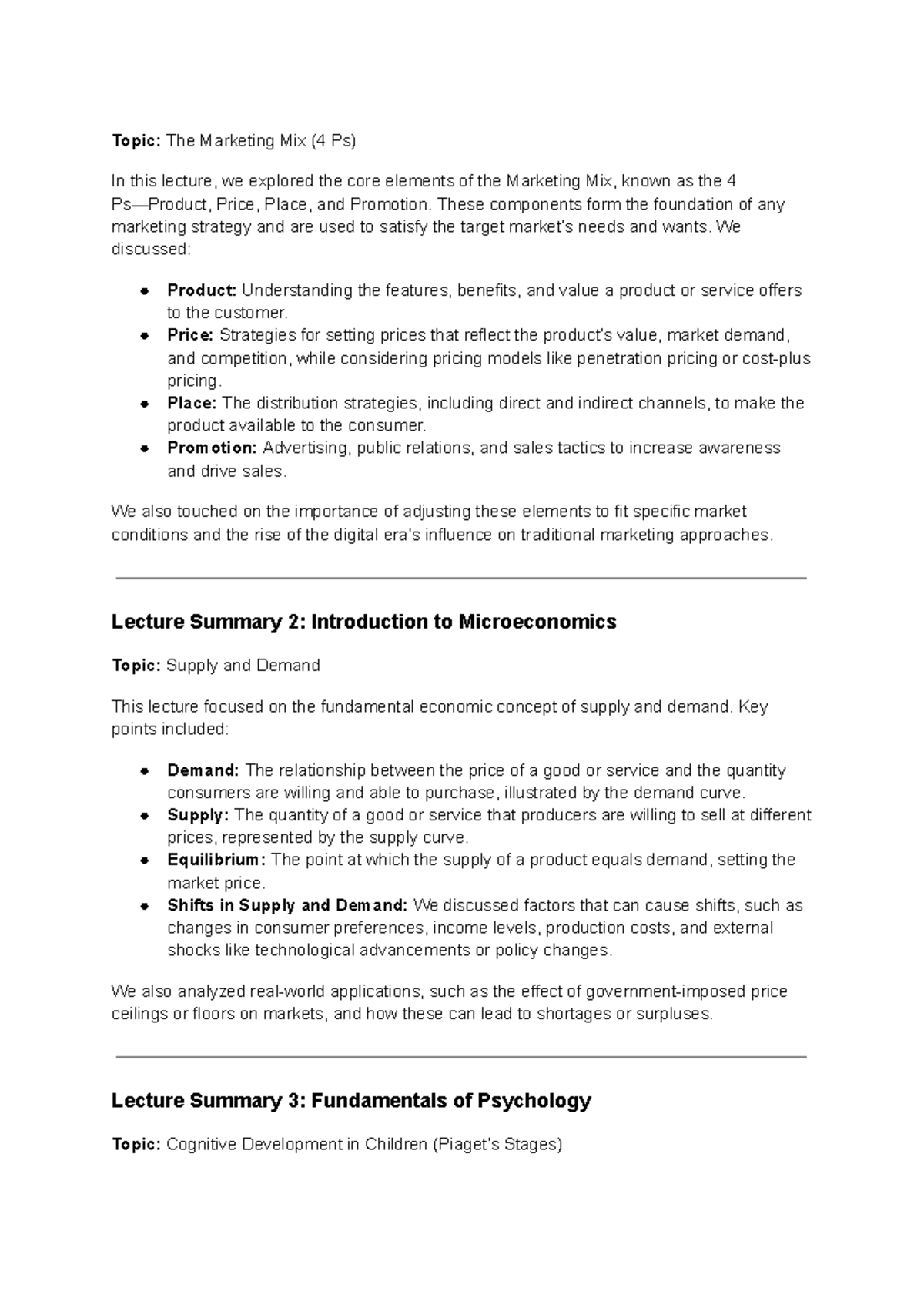 Principles of Marketing Lecture - Topic: The Marketing Mix (4 Ps) In ...