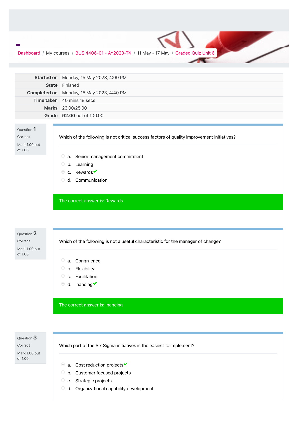 Graded Quiz Unit 6: Attempt Review - Question 1 Correct Mark 1 Out Of 1 ...