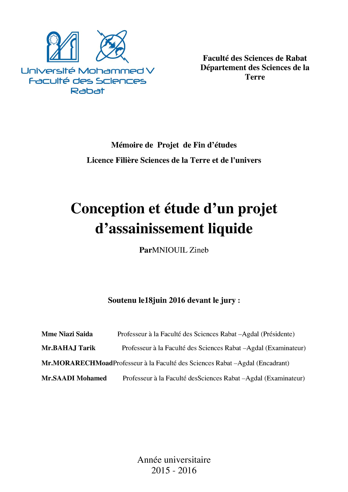 SDIC-PL0168 - PFE CHIMIE - Mémoire De Projet De Fin D’études Licence ...