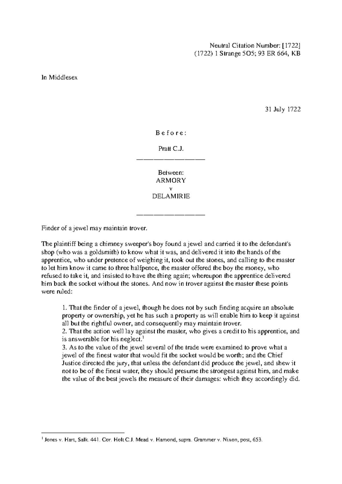 Laws301 Armory V Delamirie 1722 1 Stra 505 Kb Armory V Delamirie 1722 1