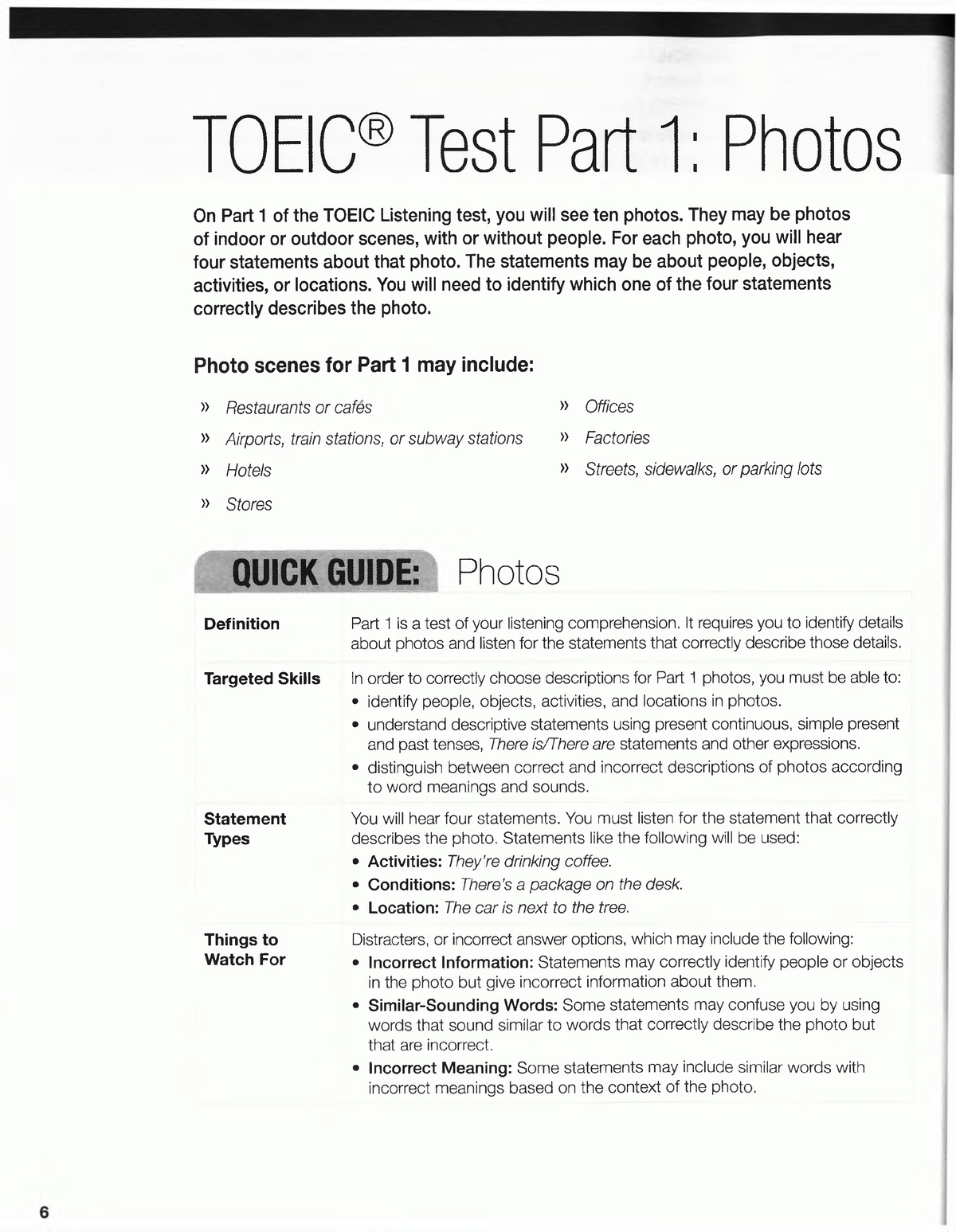 Toeic Part 1- Photos - An Important Lesson - TOEIC® Test Part 1: Photos ...