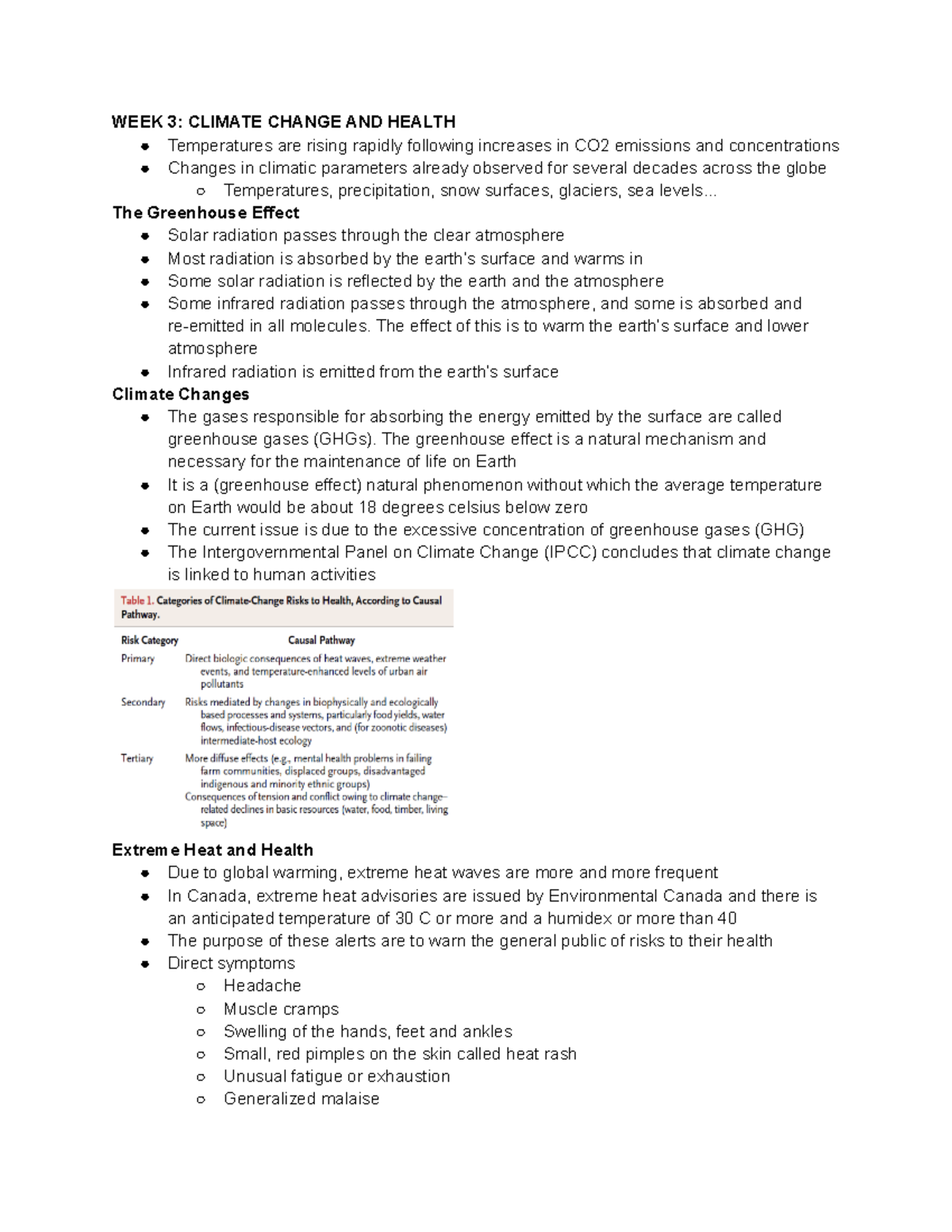 Week 3 HSS 3303 - Lecture notes 5 - WEEK 3: CLIMATE CHANGE AND HEALTH ...