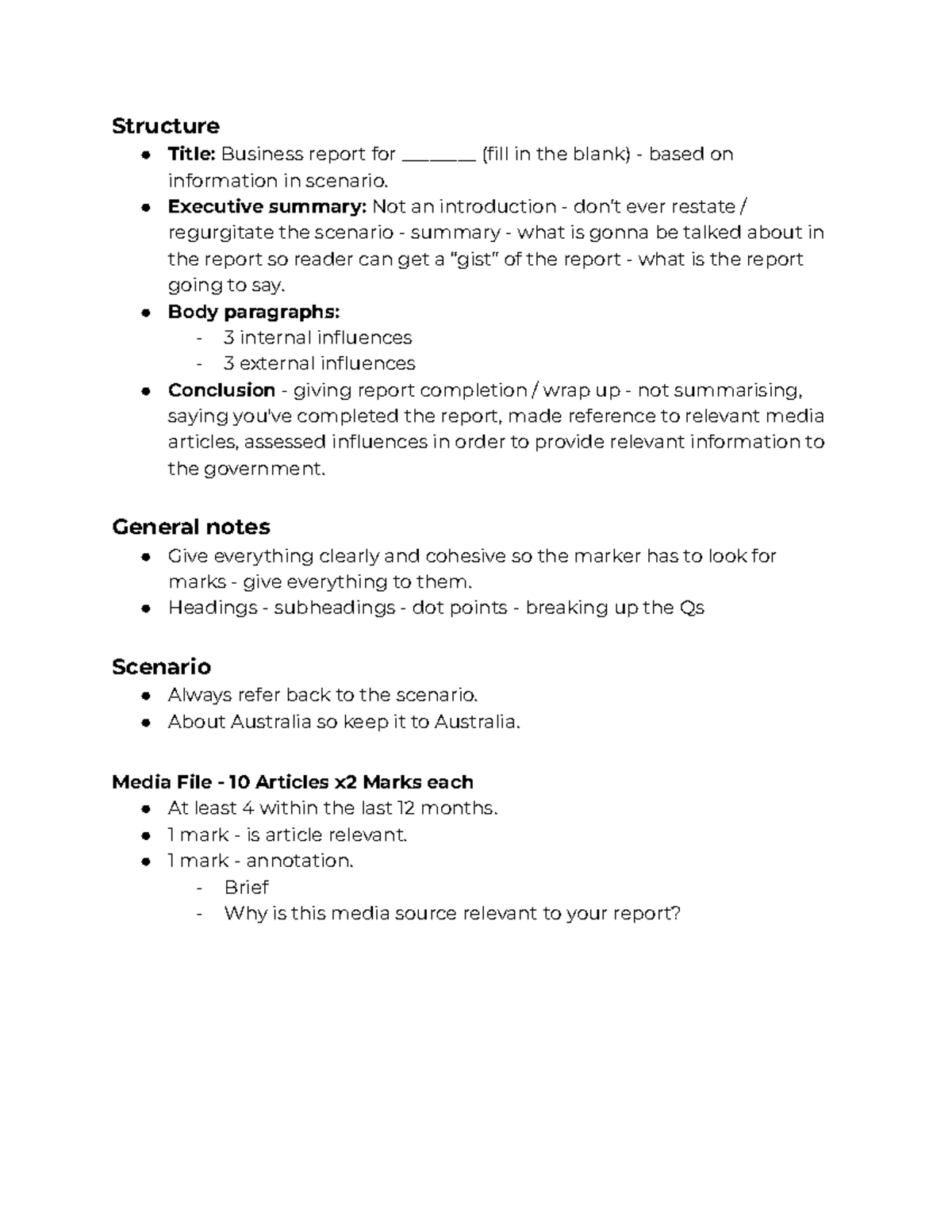 Write A Business Report - Structure Title: Business report for ...