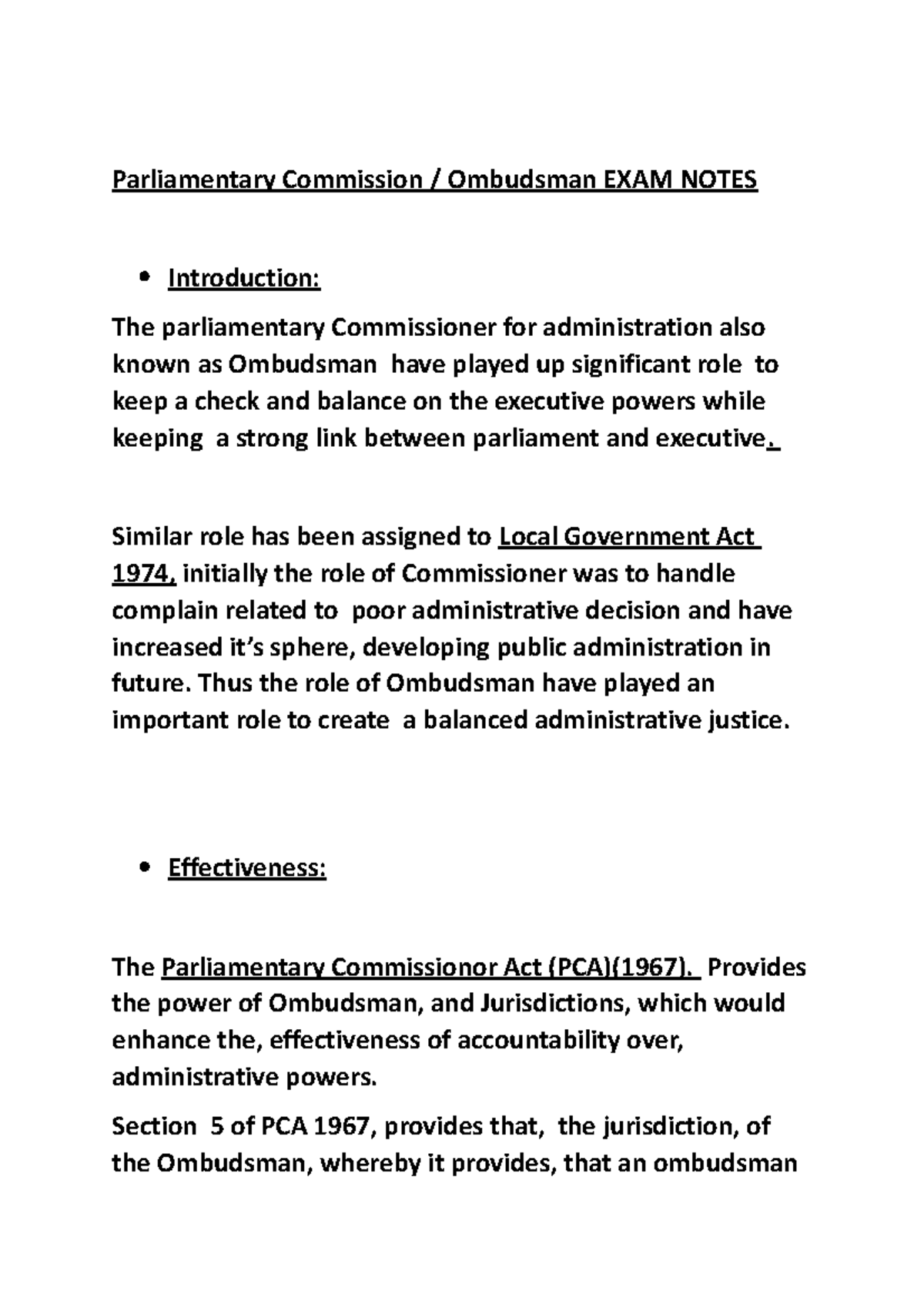 Ombudsman EXAM Notes 2023 - Parliamentary Commission / Ombudsman EXAM ...