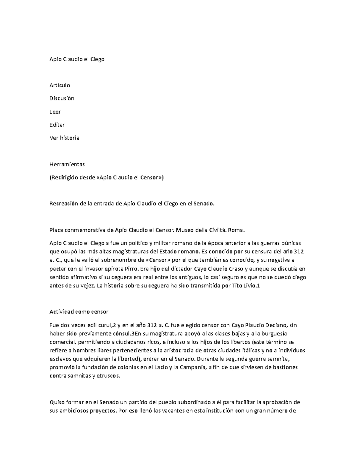 Apio Claudio el Ciego BIBLIOGRAFIA DE HISTORIADORES Apio Claudio el