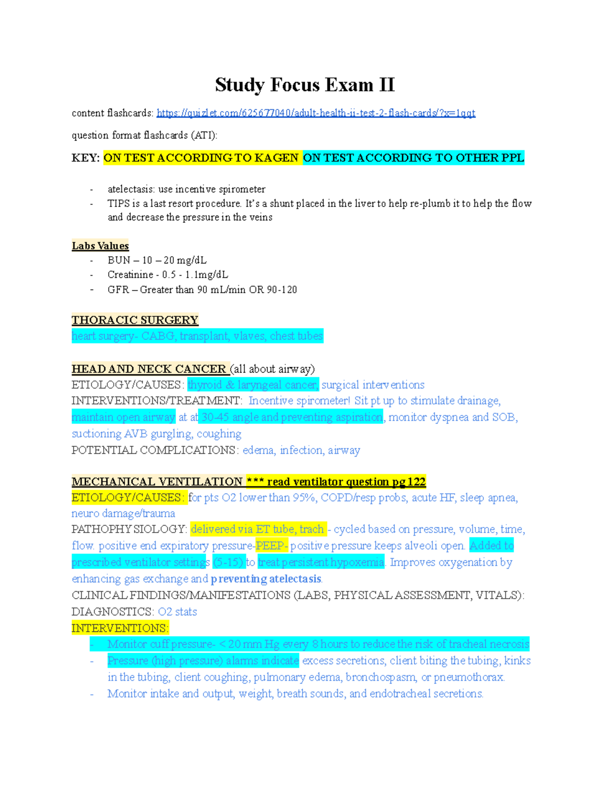 Exam 2 Study Guide - Lecture Notes Exam 2 - Study Focus Exam II Content ...