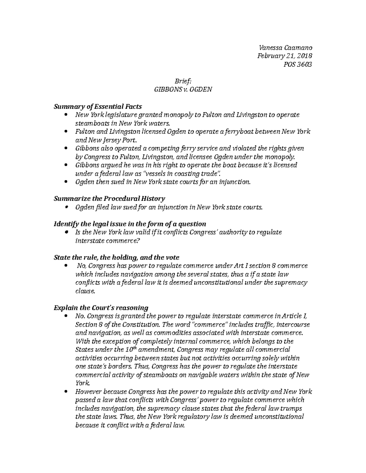 Brief ogden v gibbons Vanessa Caamano February 21, 2018 POS 3603