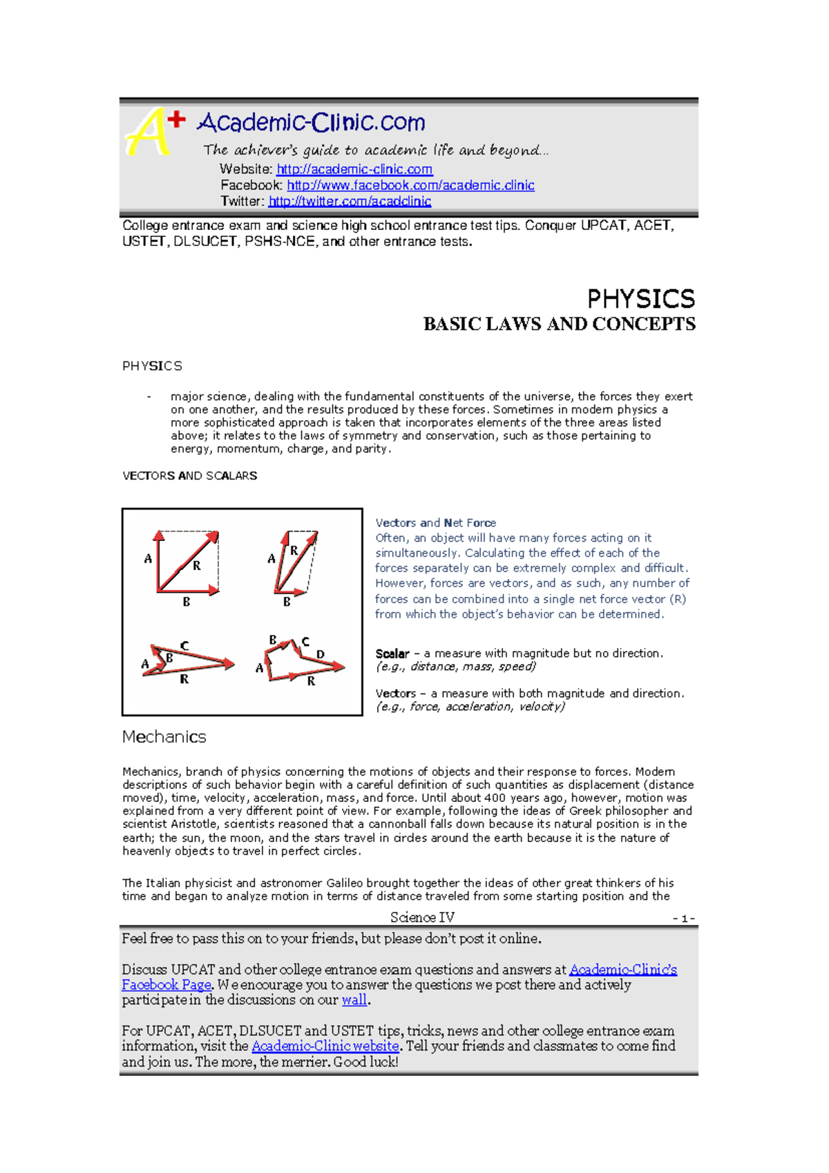 Science-Readings-4 Physics Basic laws and concept - - Studocu