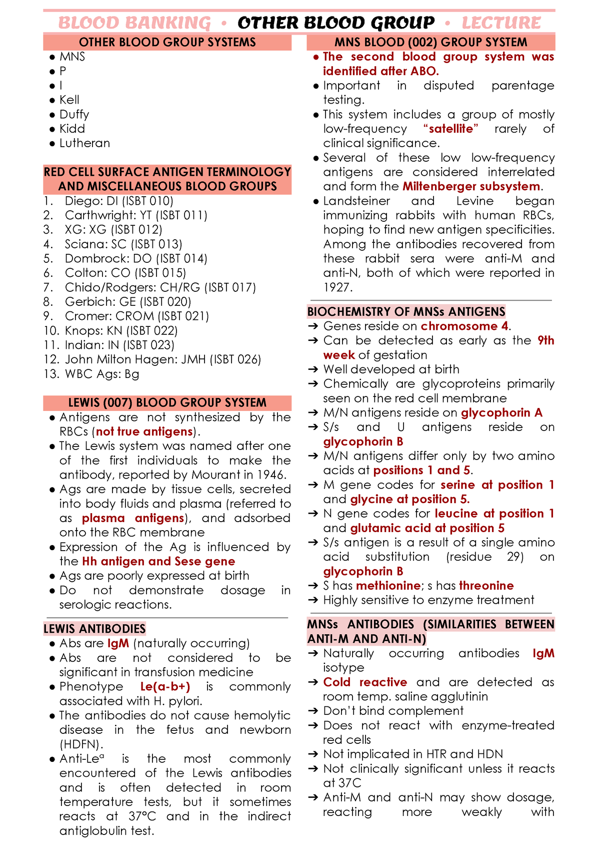 Other Blood Groups - Google Docs - BLOOD BANKING • OTHER BLOOD GROUP ...