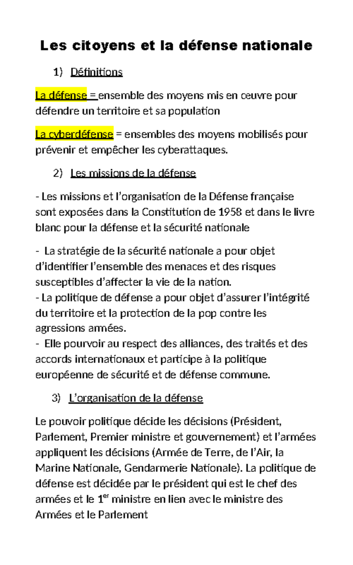 Les citoyens et la défense nationale - Les citoyens et la défense ...