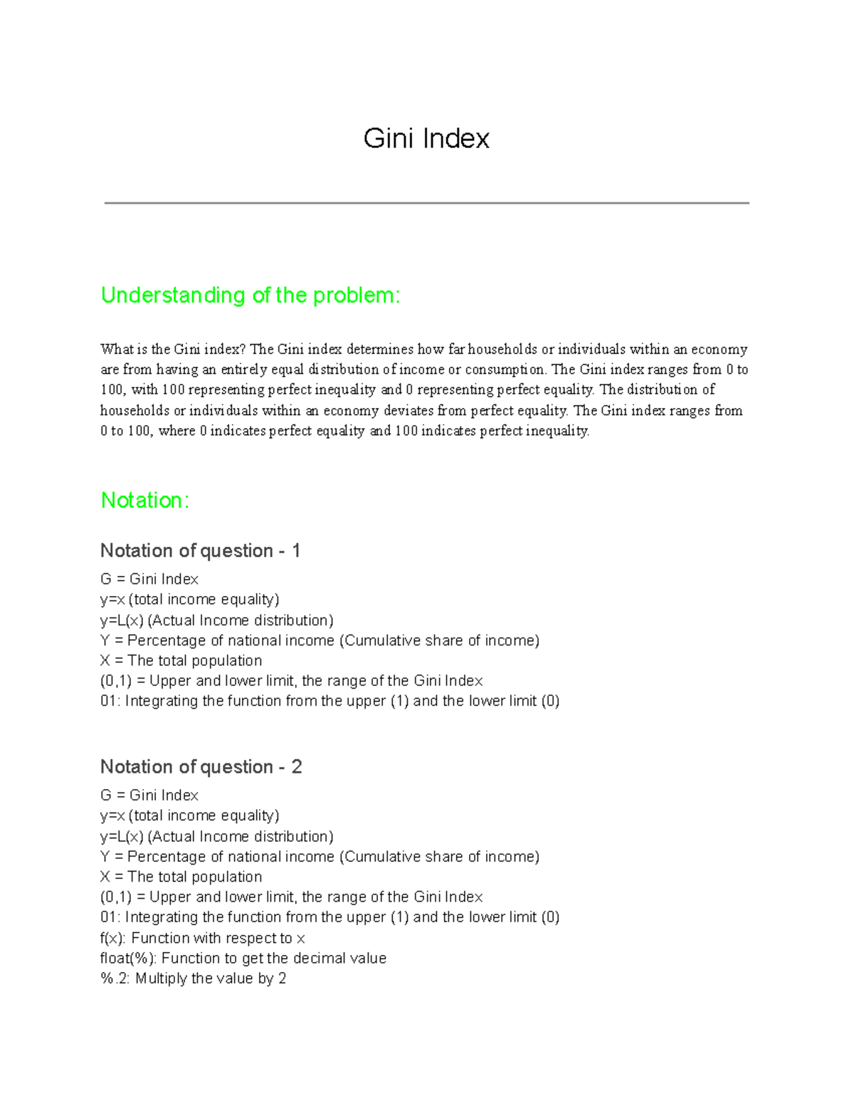 gini-index-linear-algebra-gini-index-understanding-of-the-problem