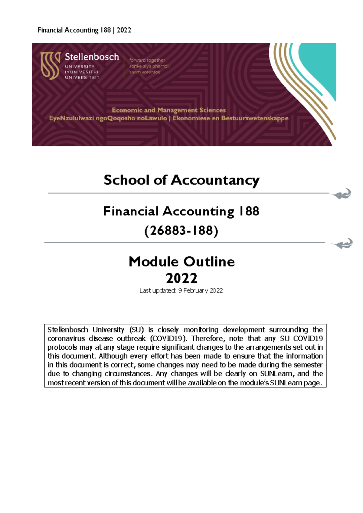 2022 English Module Framework 188 179 - School of Accountancy Financial ...