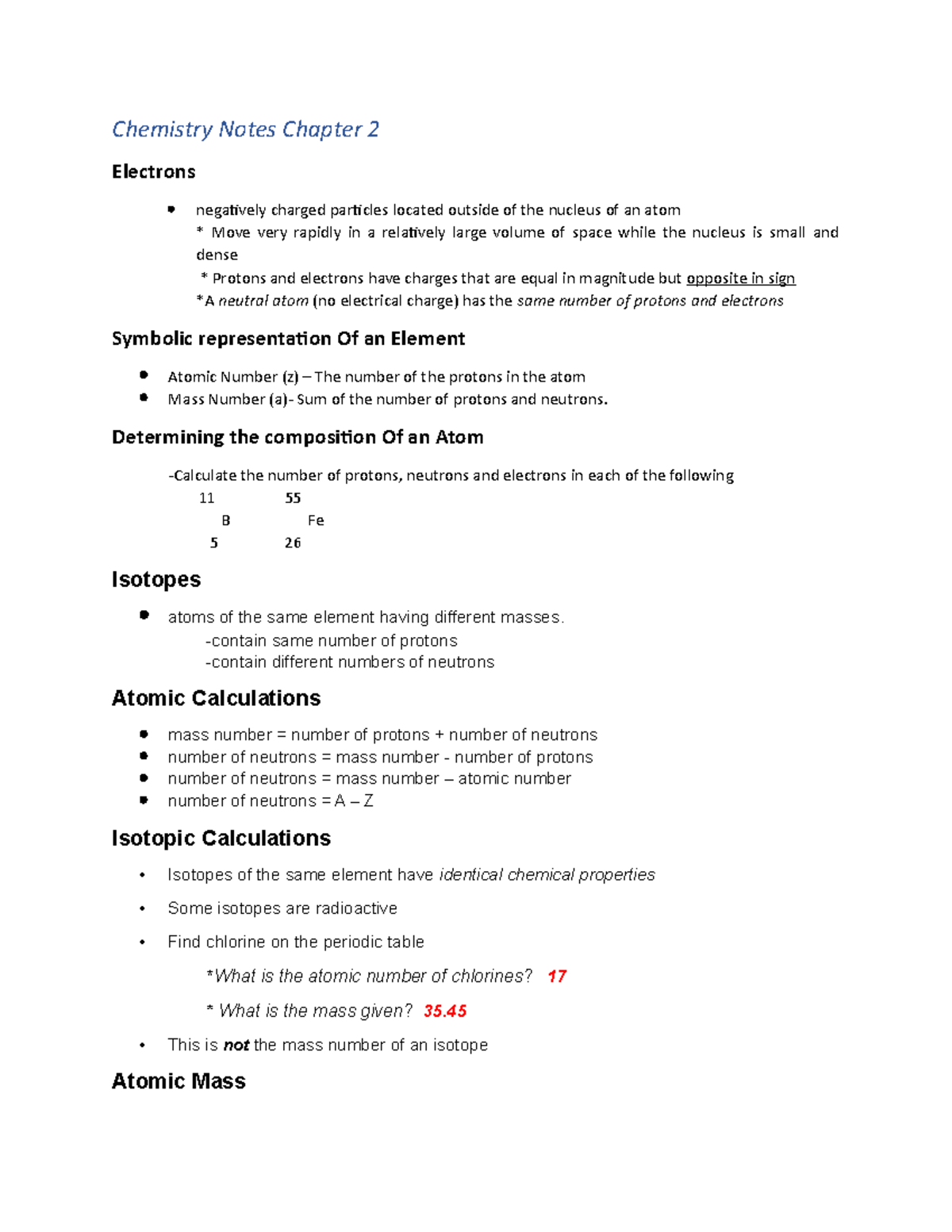 Chemistry Notes - sandra - Chemistry Notes Chapter 2 Electrons ...