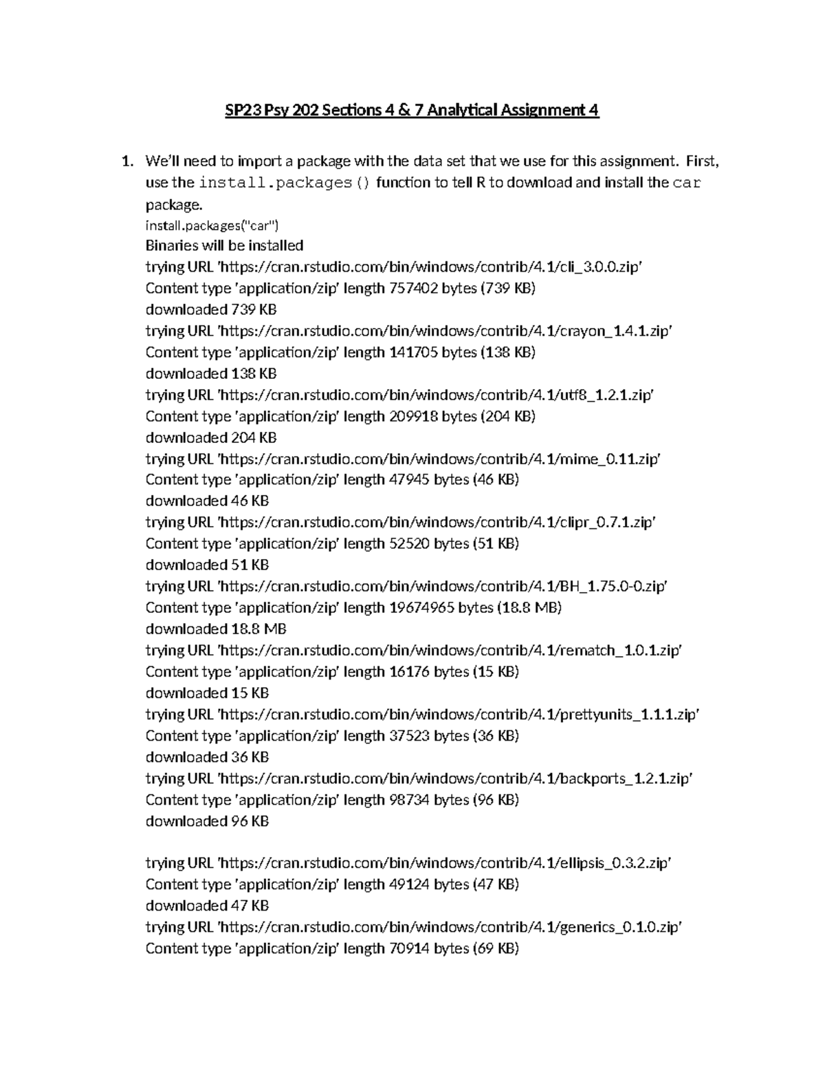 Psy 202 Analytical Assignment 4-jenkins - SP23 Psy 202 Sections 4 & 7 ...