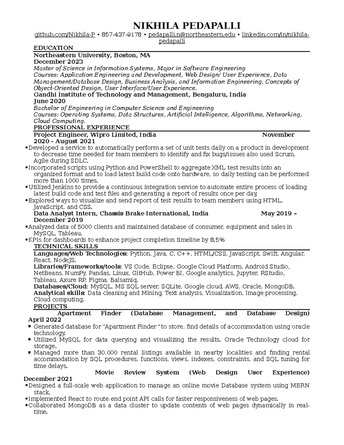 DA 2023 - DA notes - NIKHILA PEDAPALLI github/Nikhila-P • 857-437-9178 ...