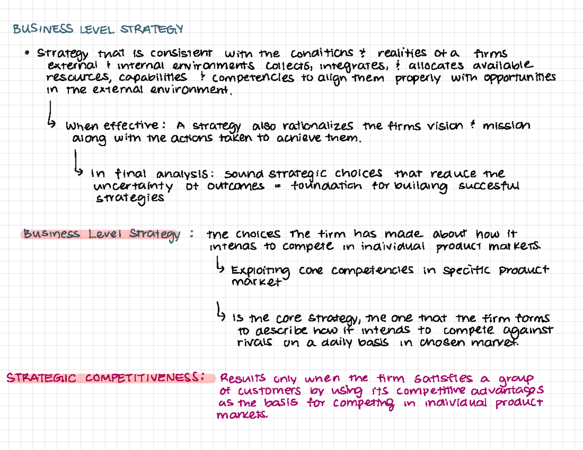 L4 Ch 4 Business Level Strategy - BUSINESS LEVEL STRATEGY - strategy ...