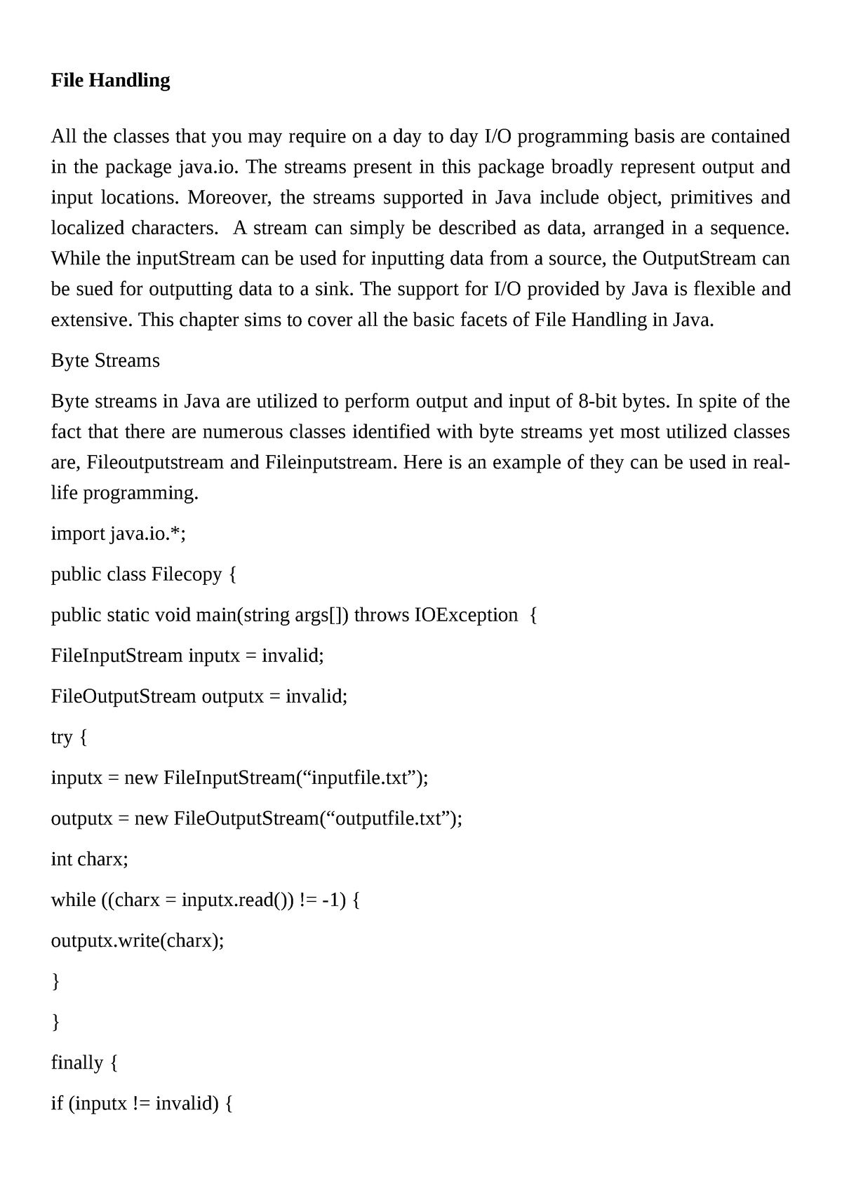 Basic Java Programming Part Three - File Handling All The Classes That ...
