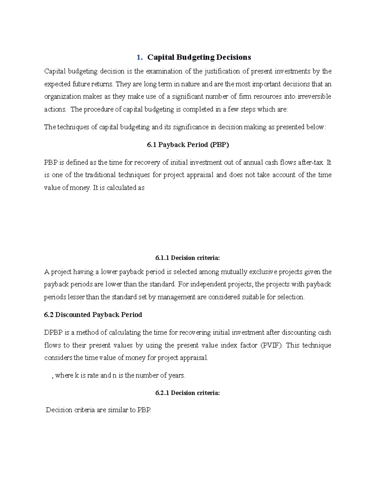 Capital Budgeting Decisions 1 Capital Budgeting Decisions Capital
