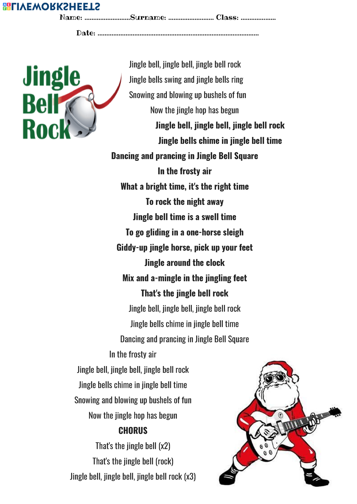 Jingle Bell Rock hugswgubcsu Name