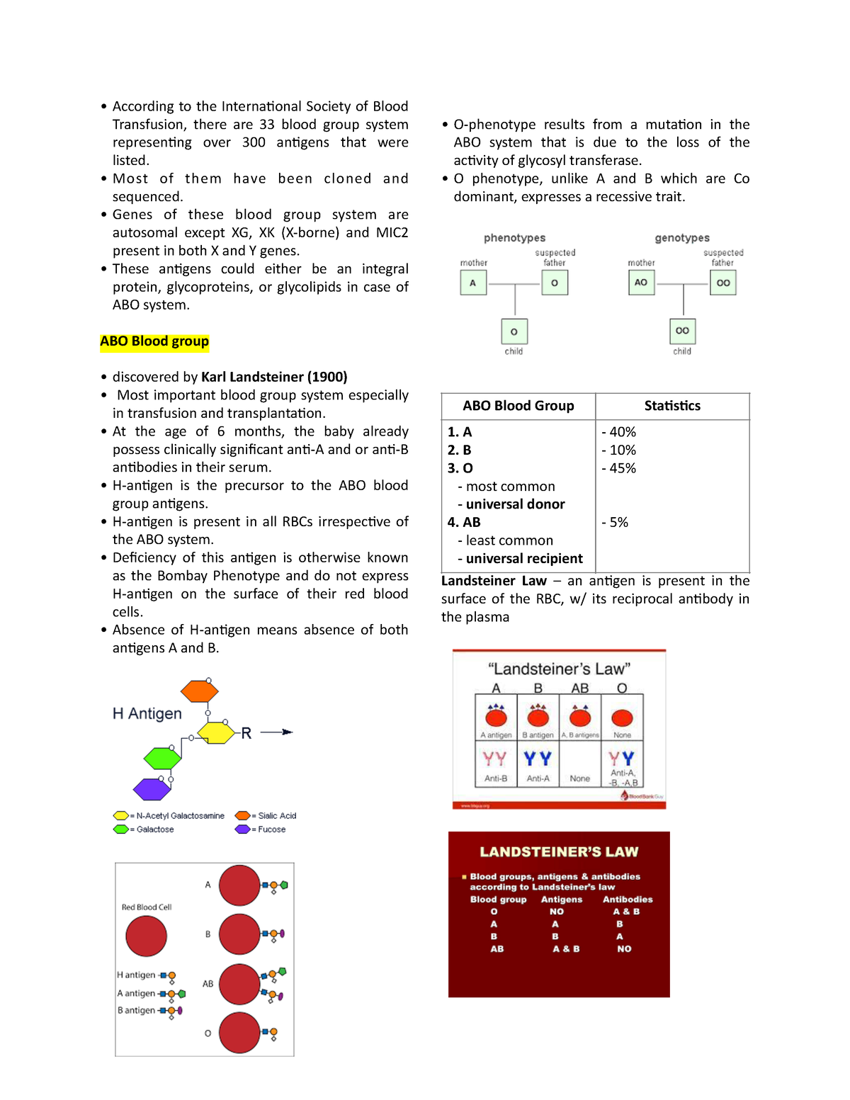 ABO And RH Blood Group System, Blood Typing, And Crossmatching ...