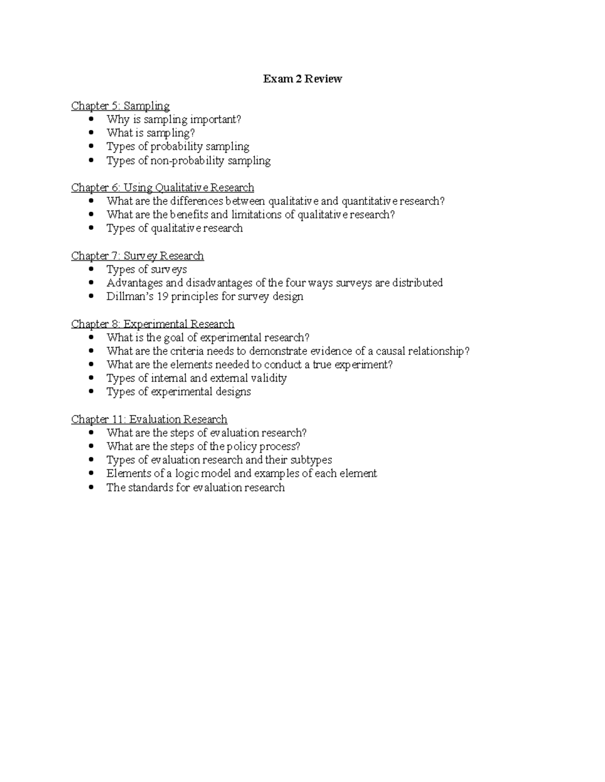 Exam 2 Review Exam 2 Review Chapter 5 Sampling Why Is Sampling