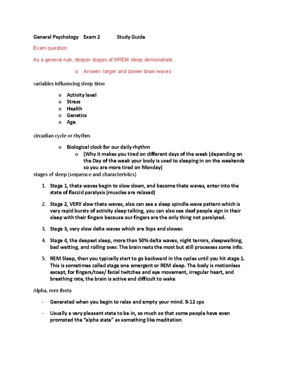 GP Study Guide Exam 2 - toru satto - General Psychology Exam 2 Study ...