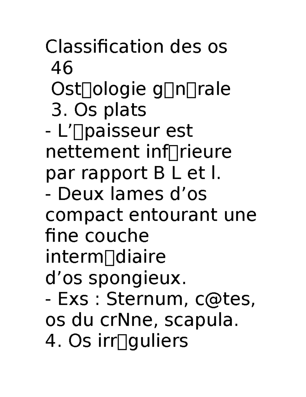 Classification Des Os - Classification Des Os 46 Ost Ologie G N Rale 3 ...