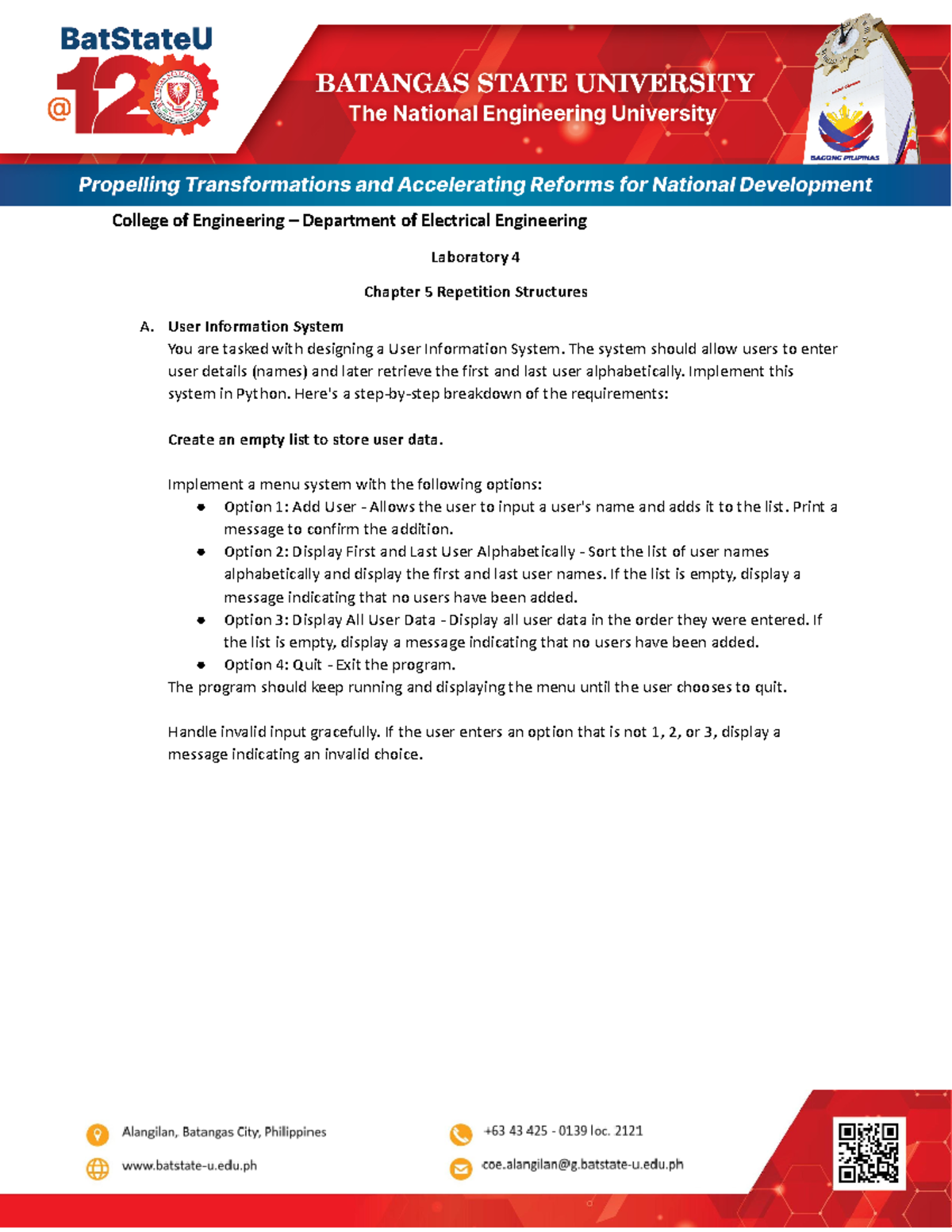 Abreu Ma - cisco 1 - Laboratory 4 Chapter 5 Repetition Structures A ...