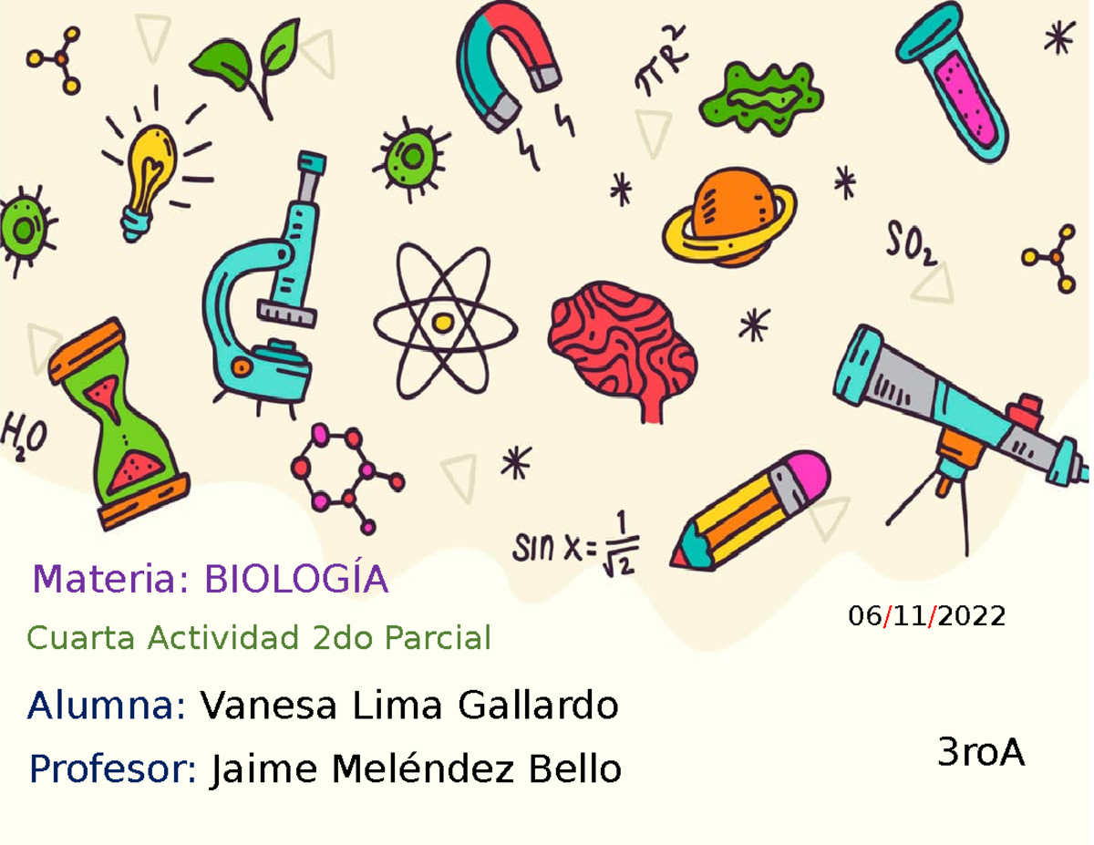 Actividad Segundo Parcial Materia Biolog A Cuarta Actividad Do Parcial