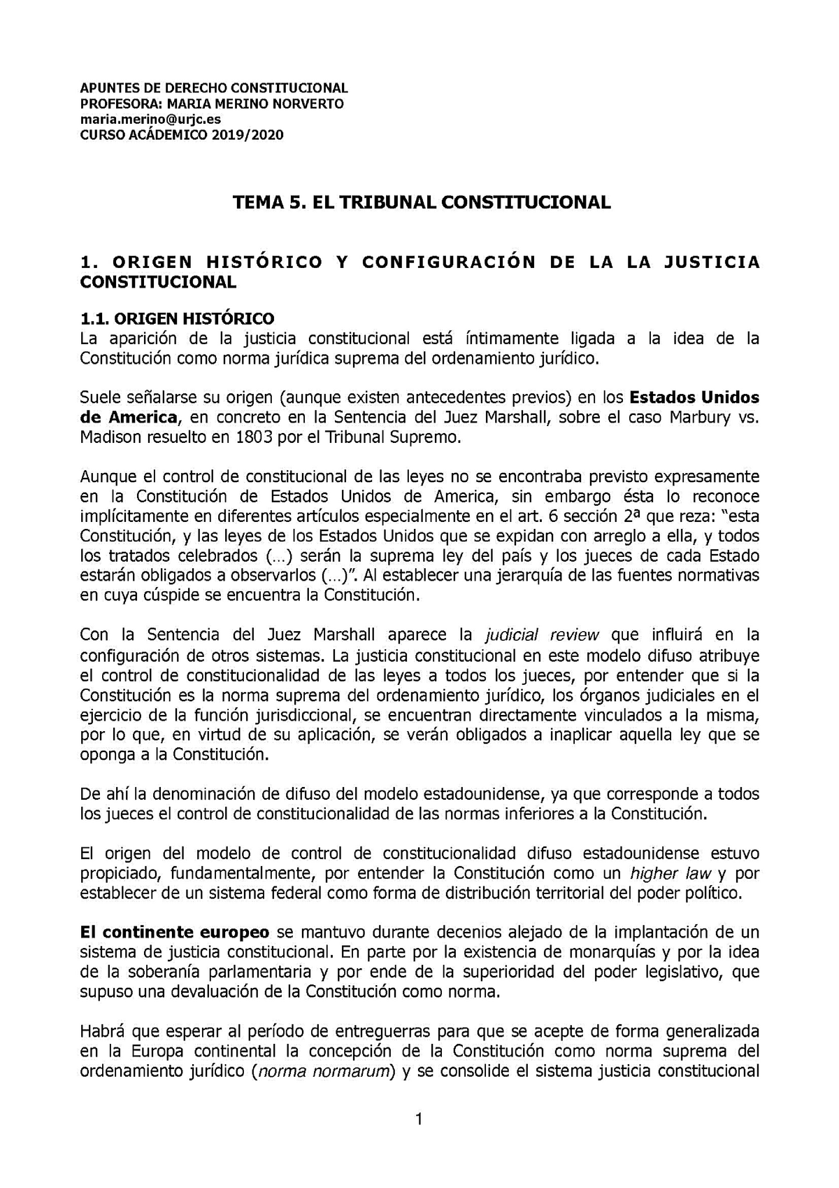 Tema 5 Tribunal Constitucional Derecho Constitucional 2 - Derecho ...