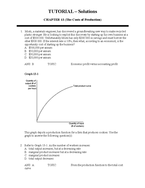 Tutorial 2 Solutions - TUTORIAL 2 - Solutions CHAPTER 4 (Market ...