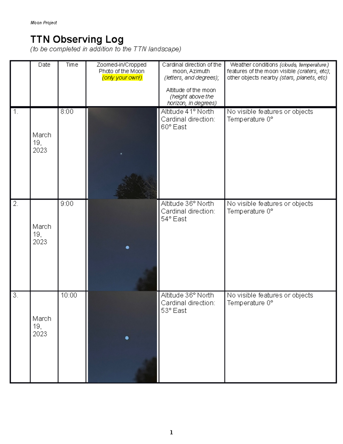 2 Moon Project Logs - Biology 123 - TTN Observing Log (to be completed ...