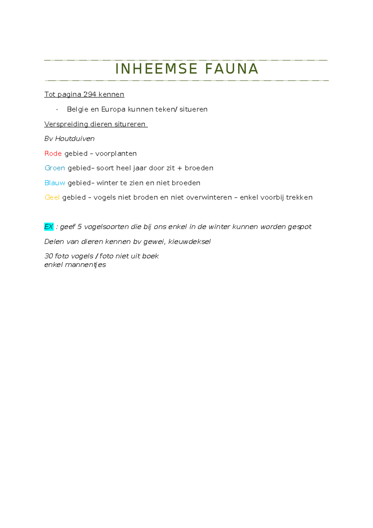 Inheemse fauna - I N H E E M S E F A U N A ####### Tot pagina 294 ...