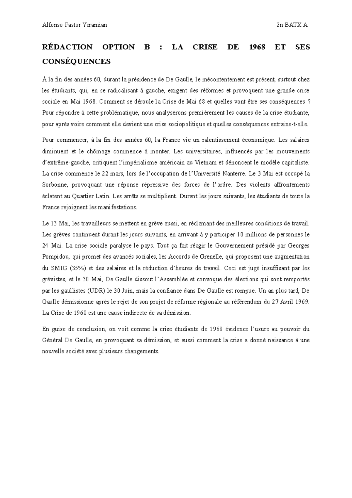 Rédaction Mai 1968. Les derniers jours de De Gaulle - Alfonso Pastor ...