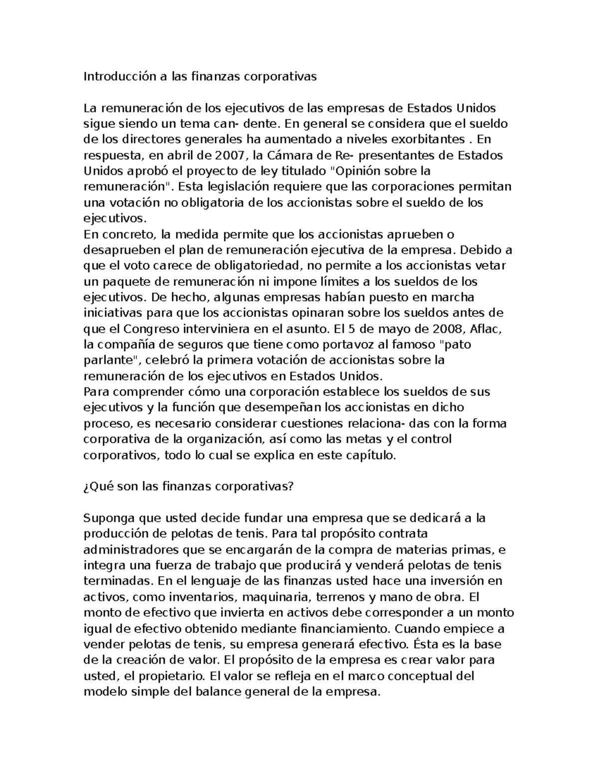 Introducción a las finanzas corporativas - Introducción a las finanzas ...