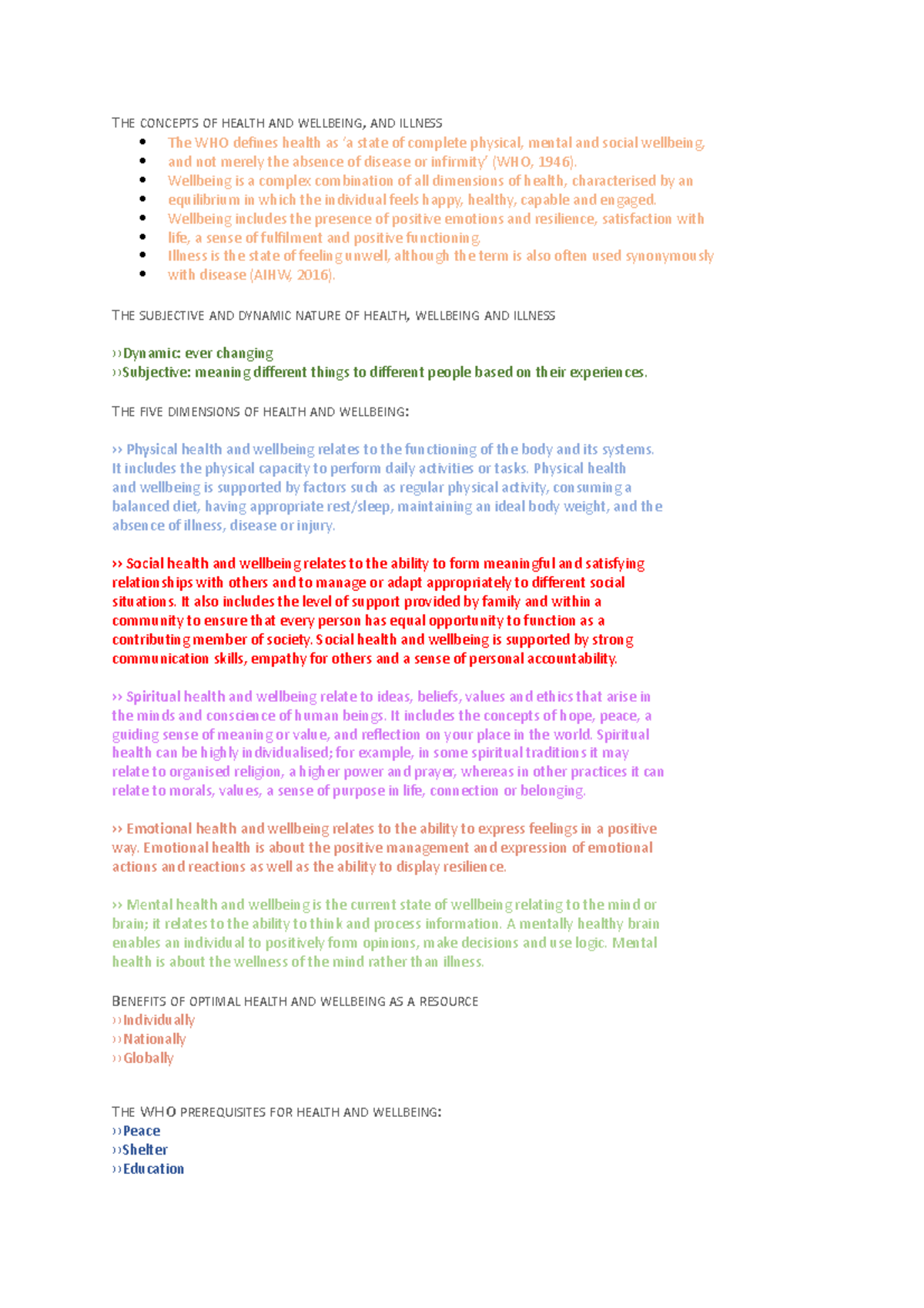Hhd-chapter 1 - Key terms for Unit 3. - THE CONCEPTS OF HEALTH AND ...